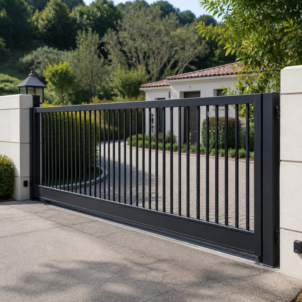 Sliding driveway gates