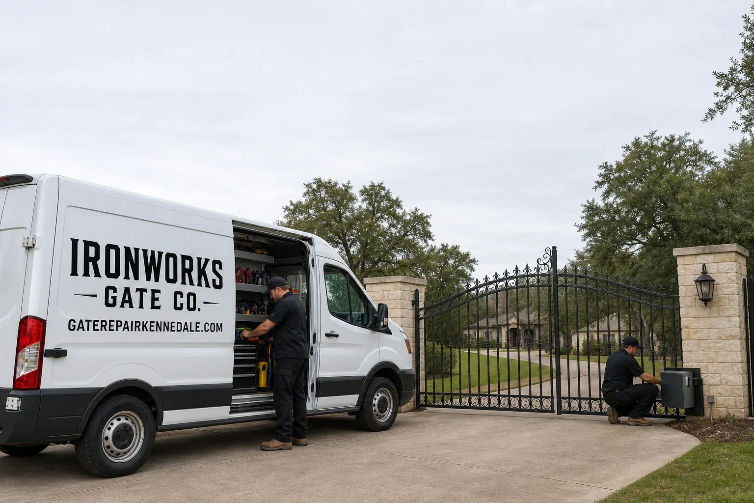 Ironworks Gate Co. gate repair team